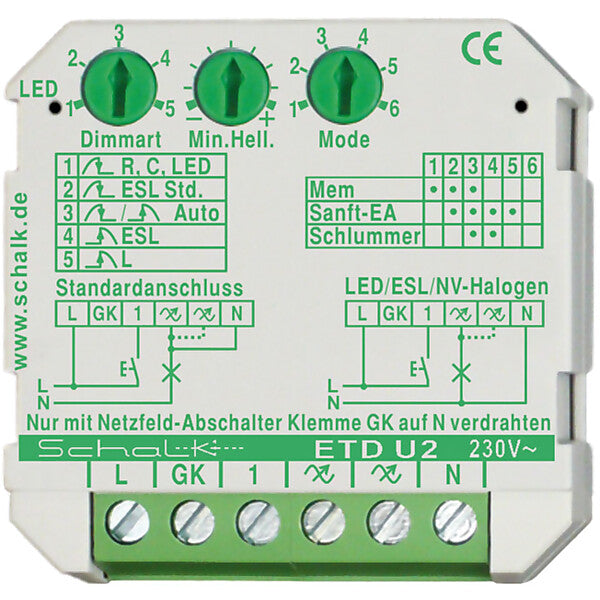 Schalk Universal-Tastdimmer UP 230VAC 0-500VA ETD U2